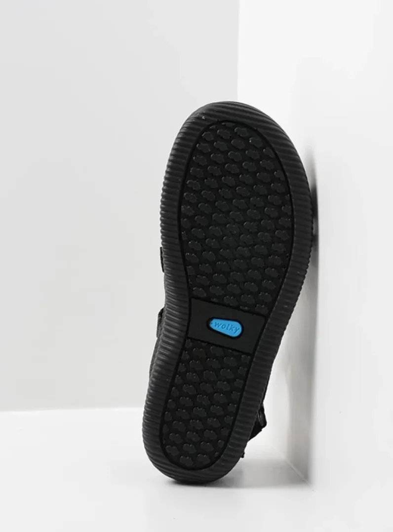 DAMES Wolky Sandalen<Action Lady - zwart gevet leer