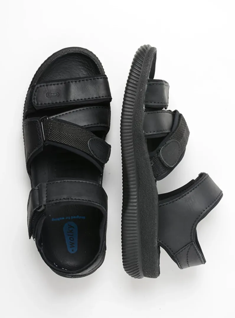 Heren Wolky Sandalen Voor Heren<Active Men - zwart gevet leer