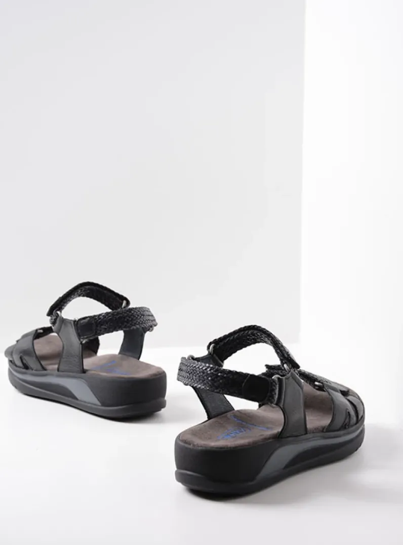 DAMES Wolky Sandalen<Acula - zwart leer