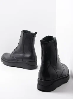 DAMES Wolky Veterlaarzen|Herfst/Winter<Akita - zwart leer