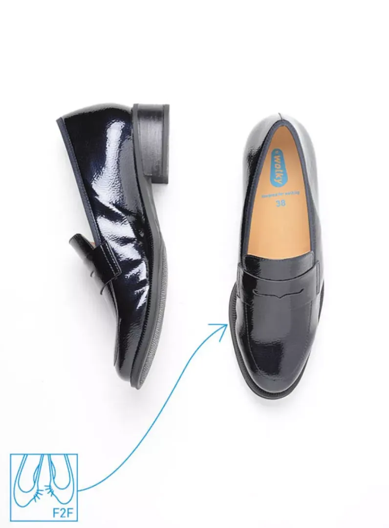 DAMES Wolky Instappers|Herfst/Winter<Alabama F2F - blauw lak stretch biocare