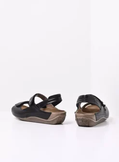DAMES Wolky Sandalen<Alberta - zwart leer