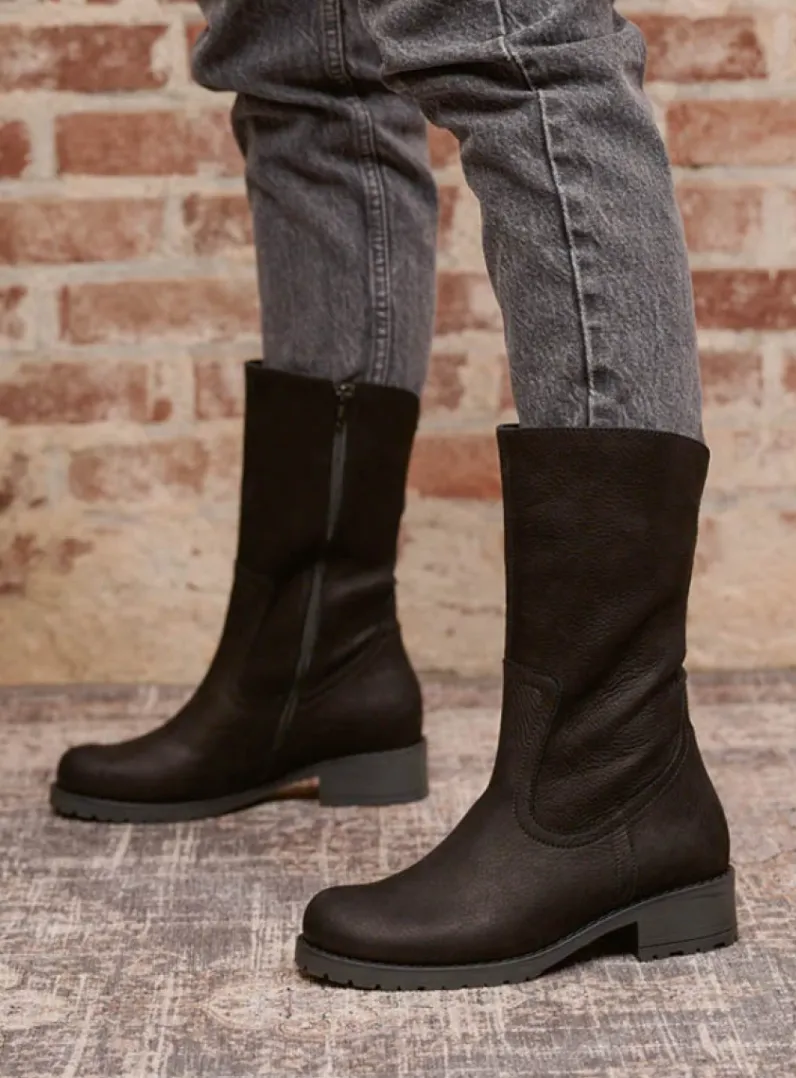 DAMES Wolky Halfhoge Laarzen|Herfst/Winter<Ansina F2F - zwart nubuck