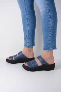 DAMES Wolky Slippers<Aporia - jeans leer