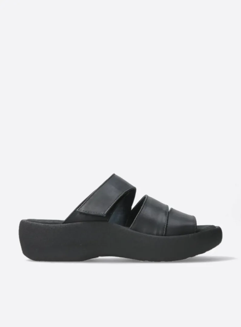 DAMES Wolky Slippers<Aporia - zwart leer