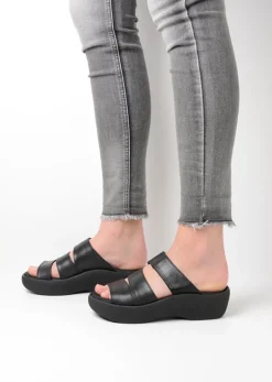 DAMES Wolky Slippers<Aporia - zwart leer