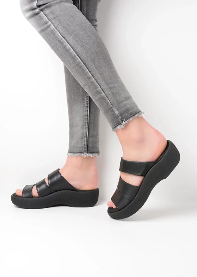 DAMES Wolky Slippers<Aporia - zwart leer