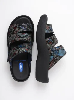 DAMES Wolky Slippers<Aporia - zwart/blauw suede