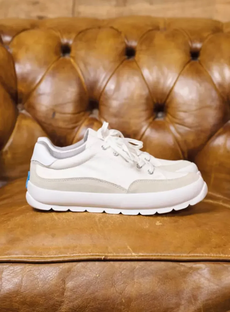 DAMES Wolky Lage Veterschoenen|Sneakers<Babati - ijswit canvas/suede