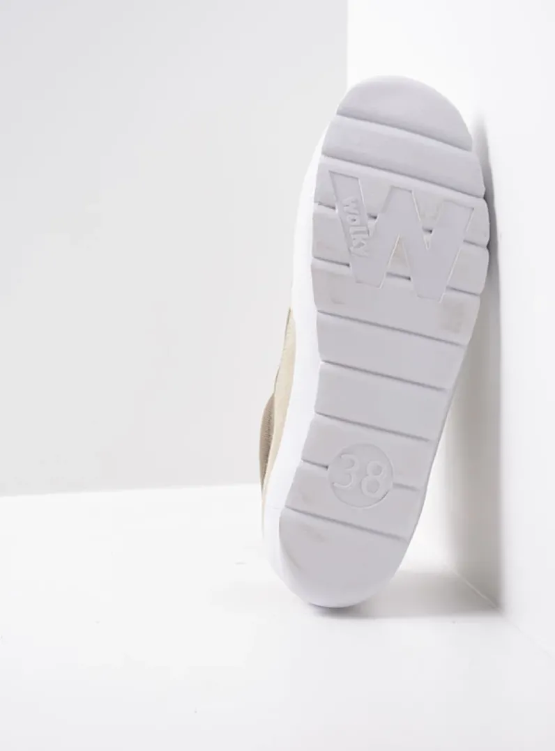 DAMES Wolky Lage Veterschoenen|Sneakers<Babati - kaki canvas/suede