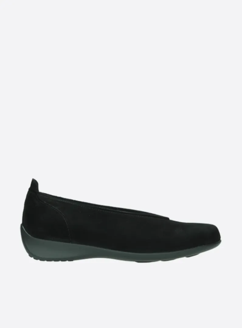 DAMES Wolky Instappers<Ballet - zwart suede