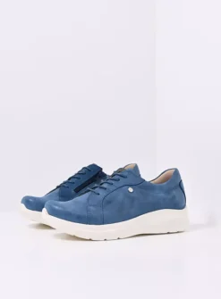 DAMES Wolky Lage Veterschoenen|Sneakers<Blitz - blauw effectleer