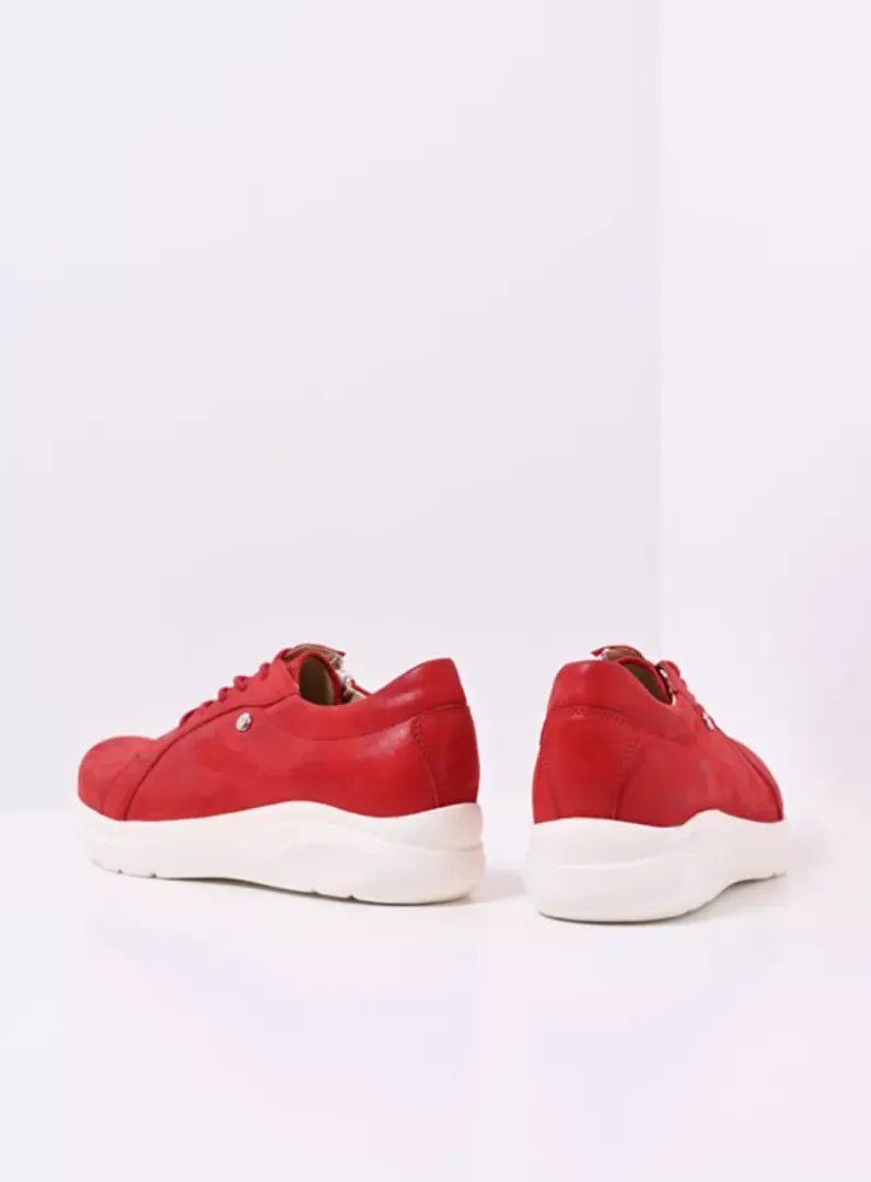 DAMES Wolky Lage Veterschoenen|Sneakers<Blitz - rood effectleer