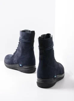 DAMES Wolky Hoge Veterschoenen|Veterlaarzen<Bluff - blauw suede