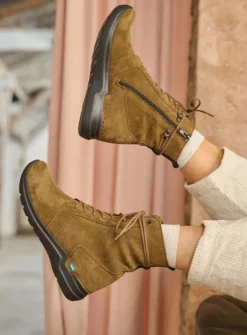 DAMES Wolky Hoge Veterschoenen|Veterlaarzen<Bluff - donker taupe suede