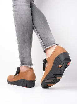 DAMES Wolky Lage Veterschoenen|Herfst/Winter<Boston - camel nubuck