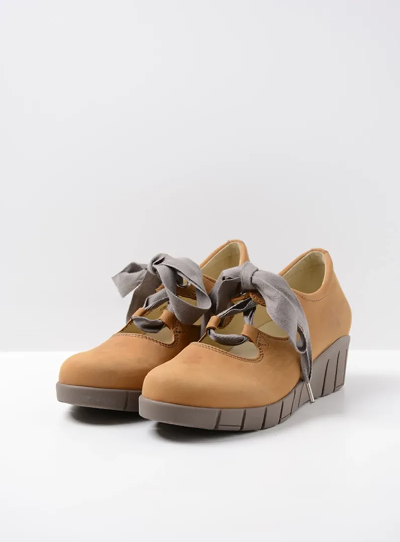 DAMES Wolky Lage Veterschoenen|Herfst/Winter<Boston - middenbruin nubuck