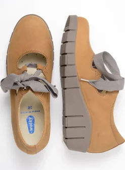 DAMES Wolky Lage Veterschoenen|Herfst/Winter<Boston - middenbruin nubuck