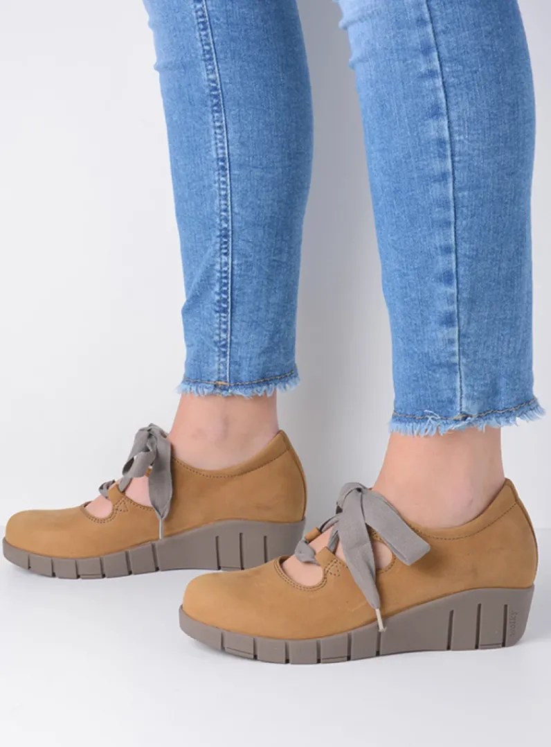 DAMES Wolky Lage Veterschoenen|Herfst/Winter<Boston - middenbruin nubuck