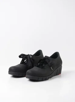 DAMES Wolky Lage Veterschoenen|Herfst/Winter<Boston - zwart nubuck