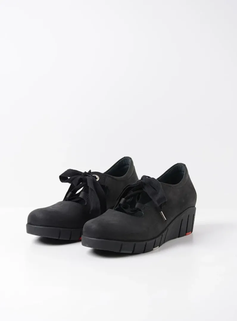 DAMES Wolky Lage Veterschoenen|Herfst/Winter<Boston - zwart nubuck