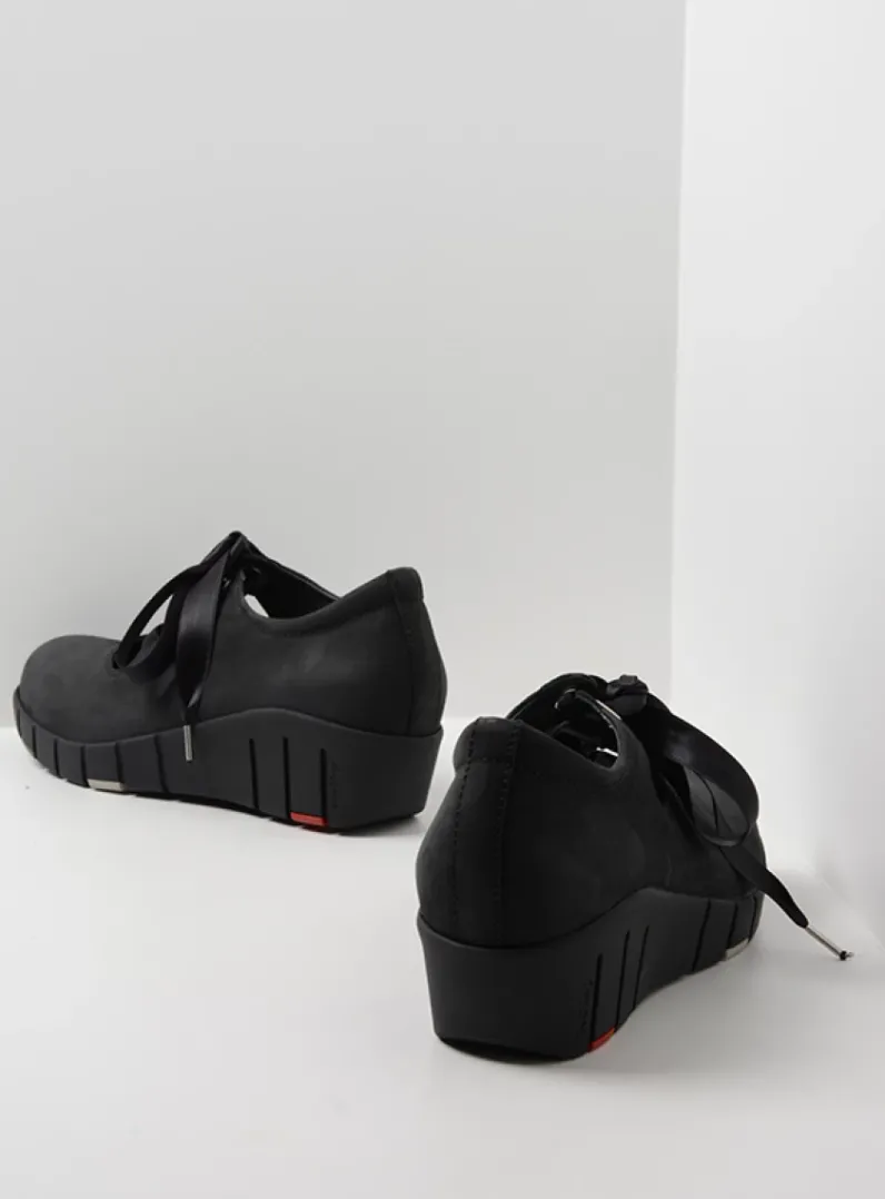 DAMES Wolky Lage Veterschoenen|Herfst/Winter<Boston - zwart nubuck