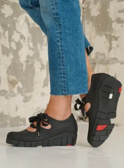 DAMES Wolky Lage Veterschoenen|Herfst/Winter<Boston - zwart nubuck