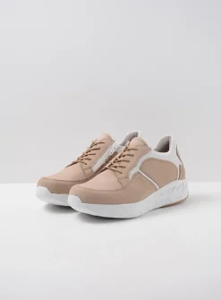 DAMES Wolky Lage Veterschoenen|Wandelschoenen<Bounce - beige-wit nubuck