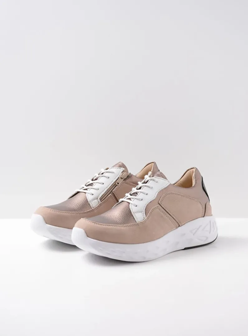 DAMES Wolky Lage Veterschoenen|Wandelschoenen<Bounce - safari/brons combi leer