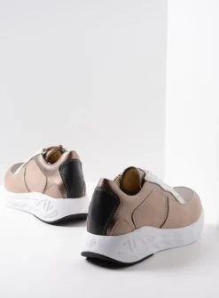 DAMES Wolky Lage Veterschoenen|Wandelschoenen<Bounce - safari/brons combi leer