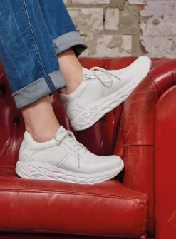 DAMES Wolky Lage Veterschoenen|Wandelschoenen<Bounce - wit leer