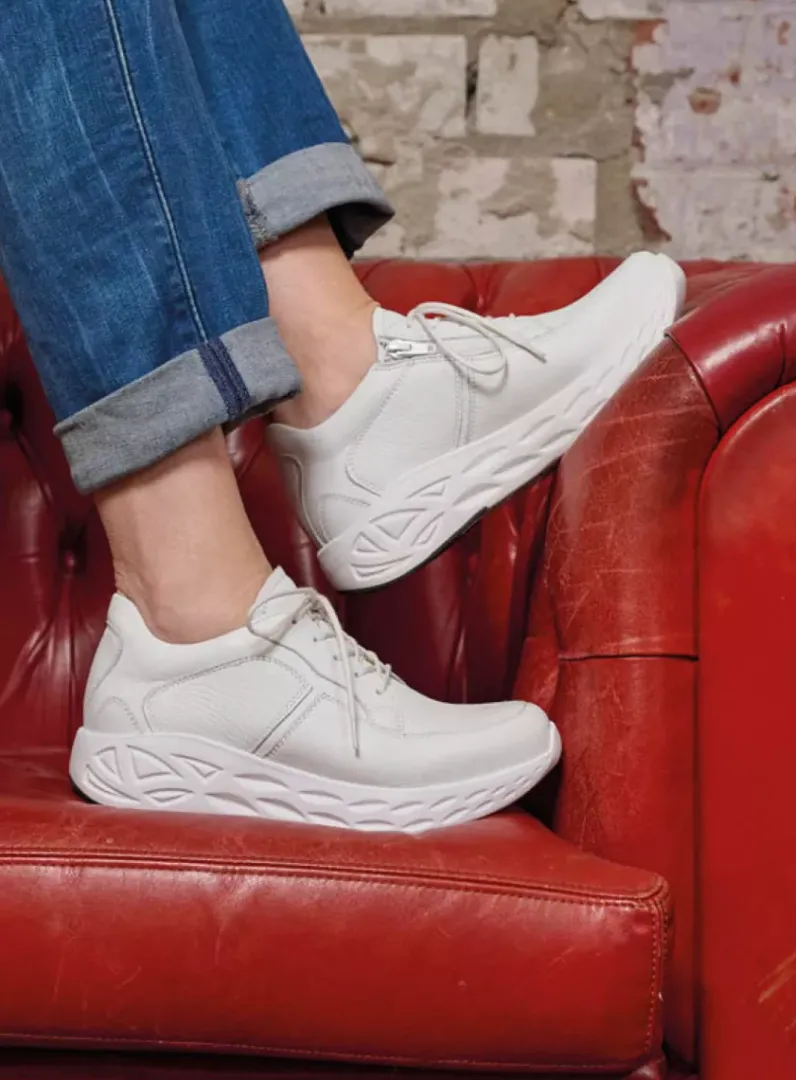 DAMES Wolky Lage Veterschoenen|Wandelschoenen<Bounce - wit leer