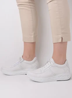 DAMES Wolky Lage Veterschoenen|Wandelschoenen<Bounce - wit leer