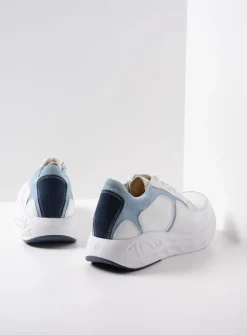 DAMES Wolky Lage Veterschoenen|Wandelschoenen<Bounce - wit/blauw leer