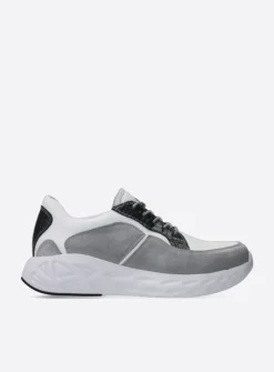 DAMES Wolky Lage Veterschoenen|Wandelschoenen<Bounce - wit/grijs combi leer