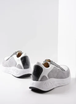 DAMES Wolky Lage Veterschoenen|Wandelschoenen<Bounce - wit/grijs combi leer