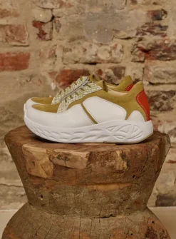 DAMES Wolky Lage Veterschoenen|Wandelschoenen<Bounce - wit/groen combi leer