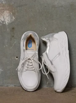 DAMES Wolky Lage Veterschoenen|Wandelschoenen<Bounce - wit/zilver leer