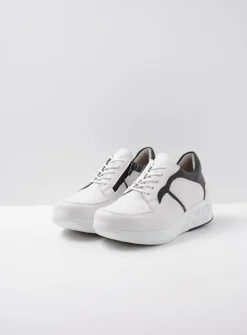 DAMES Wolky Lage Veterschoenen|Wandelschoenen<Bounce - wit/zwart leer
