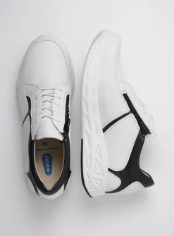 DAMES Wolky Lage Veterschoenen|Wandelschoenen<Bounce - wit/zwart leer