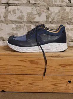 Heren Wolky Veterschoenen Heren|Sneakers Heren<Bounce Men S2F - denim combi stretch leer