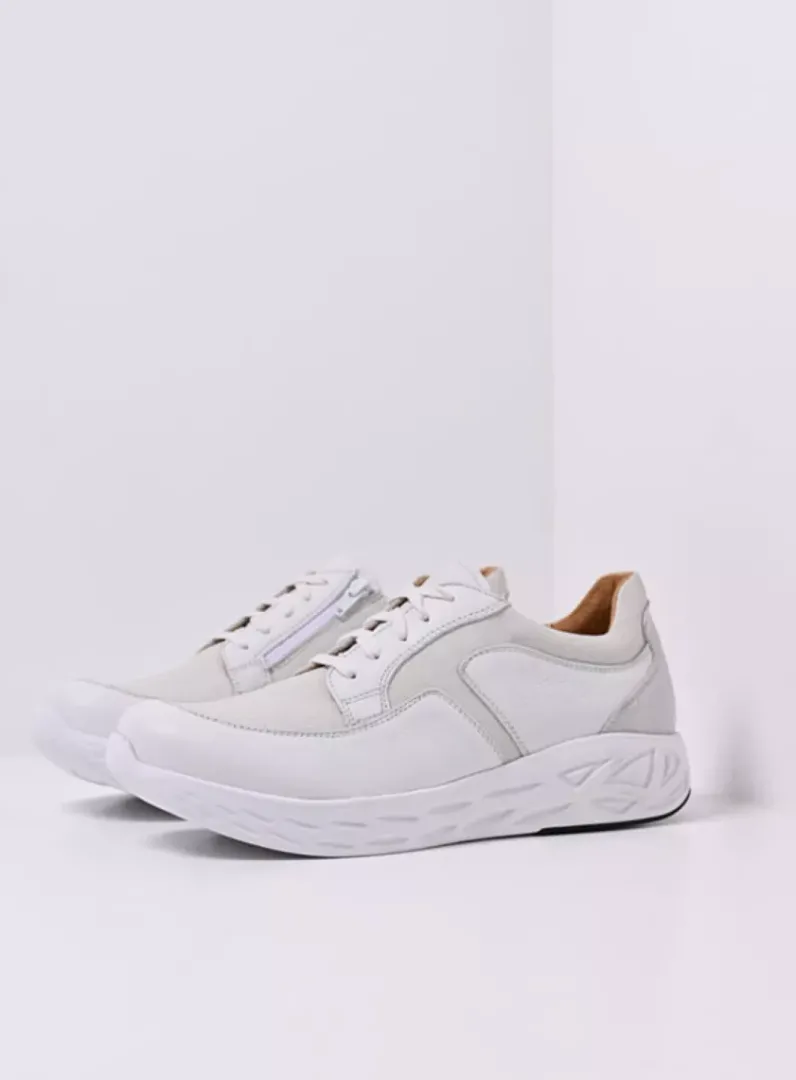 Heren Wolky Veterschoenen Heren|Sneakers Heren<Bounce Men S2F - wit/gebroken wit combi stretch