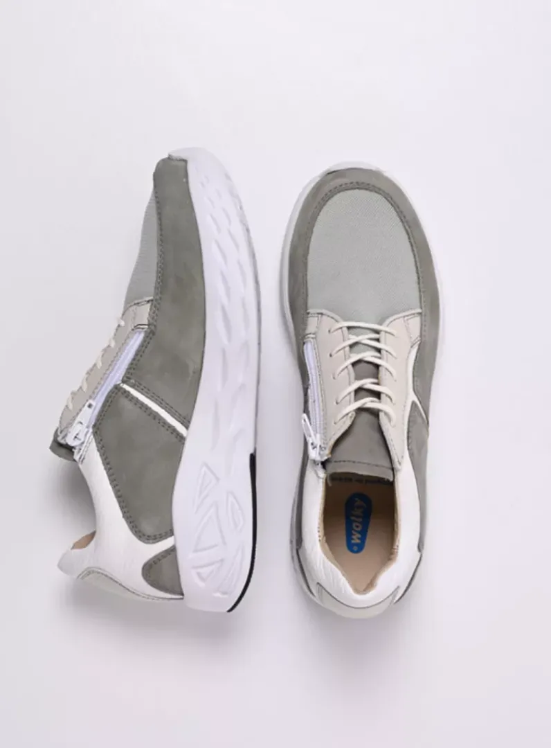 DAMES Wolky Wandelschoenen|Sneakers<Bounce S2F - grijsgroen stretchleer