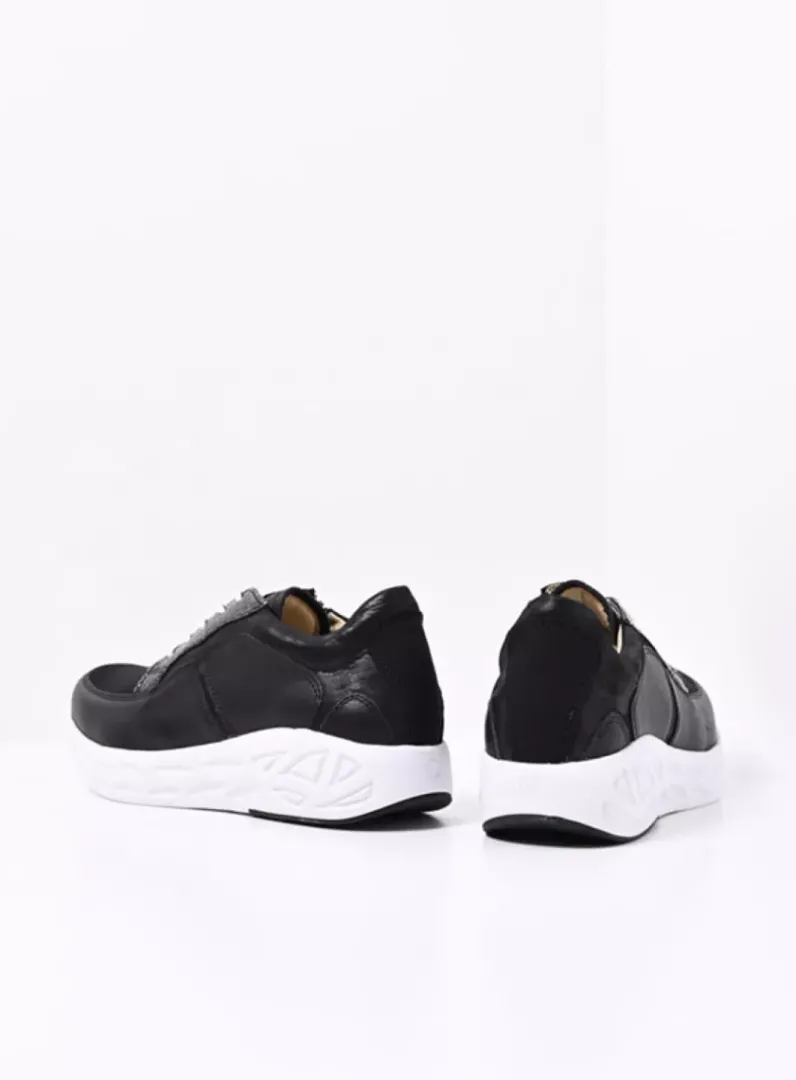 DAMES Wolky Wandelschoenen|Sneakers<Bounce S2F - zwart/wit combi stretch leer