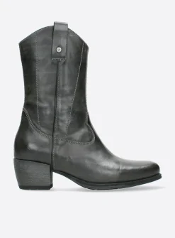 DAMES Wolky Halfhoge Laarzen|Cowboylaarzen<Caprock - antraciet leer