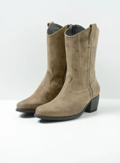 DAMES Wolky Halfhoge Laarzen|Cowboylaarzen<Caprock - taupe suede