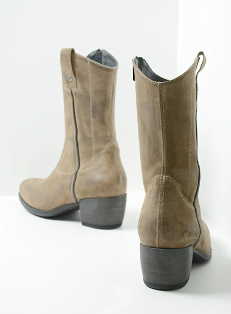 DAMES Wolky Halfhoge Laarzen|Cowboylaarzen<Caprock - taupe suede