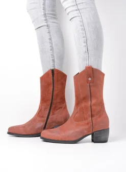 DAMES Wolky Halfhoge Laarzen|Cowboylaarzen<Caprock - terra suede