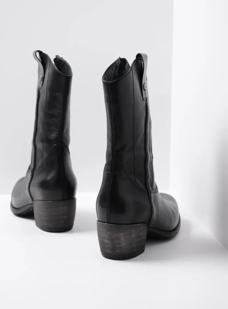 DAMES Wolky Halfhoge Laarzen|Cowboylaarzen<Caprock - zwart leer