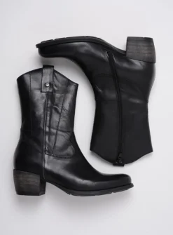 DAMES Wolky Halfhoge Laarzen|Cowboylaarzen<Caprock - zwart leer